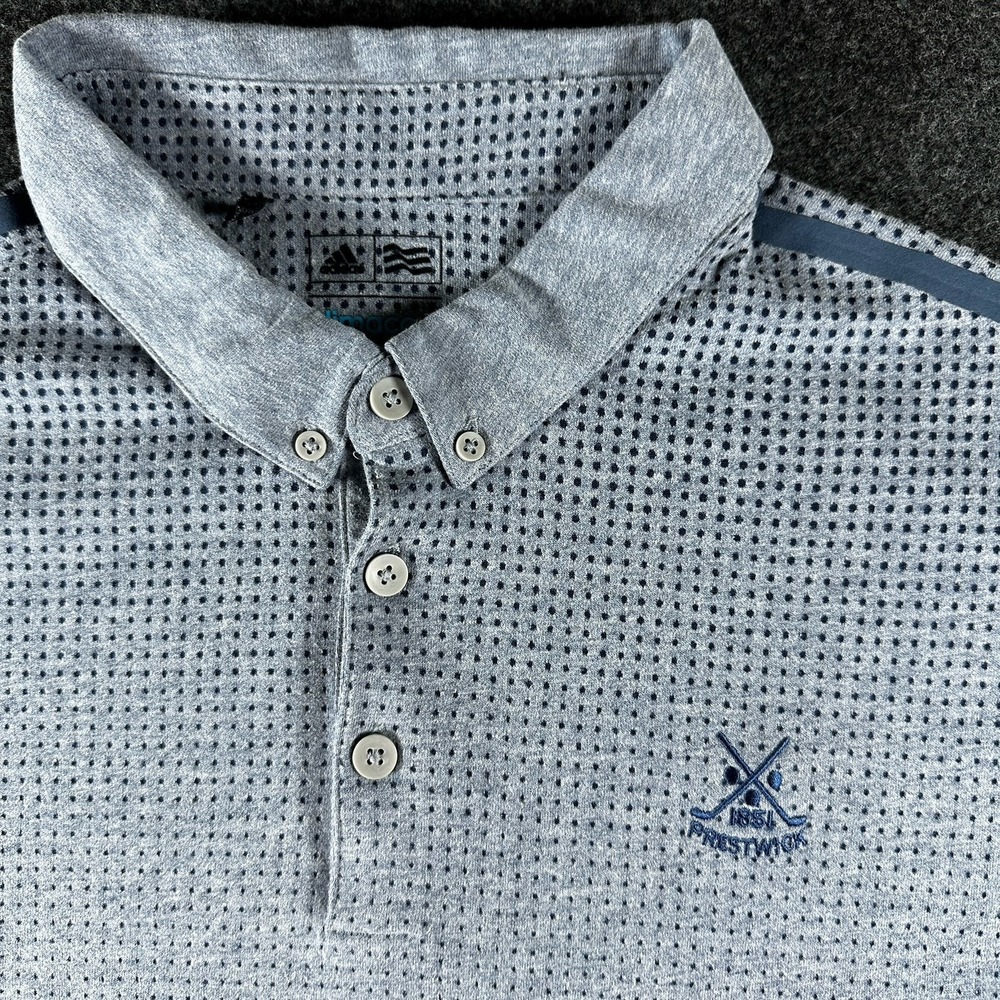 Adidas Climachill XL Blue Poly/Spandex Golf Shirt Prestwick 1851